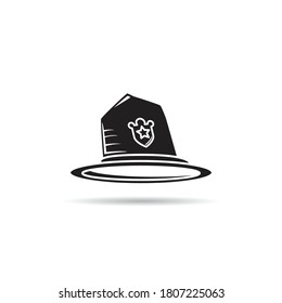 cowboy hat icon on white background vector