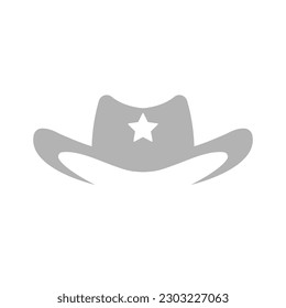 cowboy hat icon on white background, vector illustration