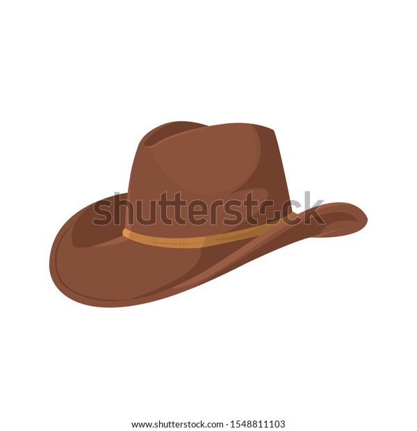 Cowboy Hat Icon on white background. Vector\
Isolated Object. Symbol of Wild\
West.
