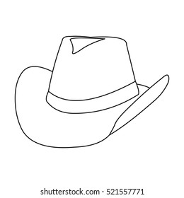 Cowboy Hat Icon Outline. Singe Western Icon From The Wild West Outline.