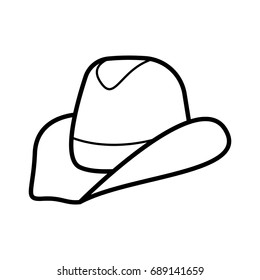 Cowboy Hat Icon Outline Singe Western Stock Vector (Royalty Free ...