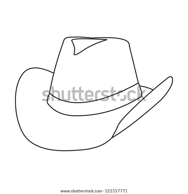 Cowboy Hat Icon Outline Singe Western Stock Vector (Royalty Free) 521557771