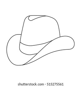 Empty Outline Cowboy Hat Headdress Icon Stock Vector (Royalty Free ...