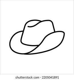 cowboy hat icon, retro western fashion cowboy hat, vector illustration on white background.