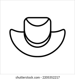 cowboy hat icon, retro western fashion cowboy hat, vector illustration on white background.