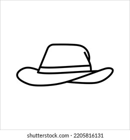 cowboy hat icon, retro western fashion cowboy hat, vector illustration on white background.