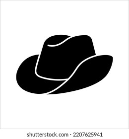 cowboy hat icon, retro western fashion cowboy hat, vector illustration on white background.