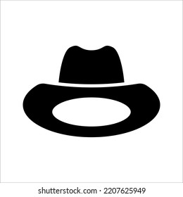 cowboy hat icon, retro western fashion cowboy hat, vector illustration on white background.