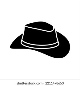 cowboy hat icon, retro western fashion cowboy hat, vector illustration on white background.