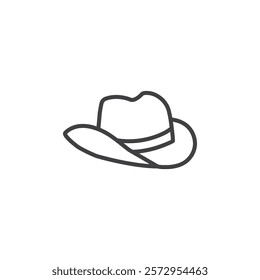 cowboy hat icon Simple outline vector logo
