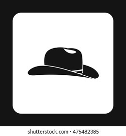 Cowboy hat icon in simple style isolated on white background. Headdress symbol