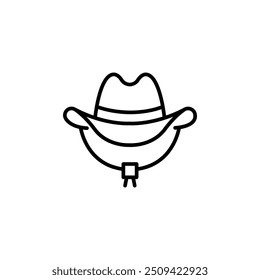 Cowboy Hat icon. Simple cowboy hat icon, symbolic of western culture, fashion, and ranch life. Suitable for use in apps, websites, or materials related to American history. Vector illustration