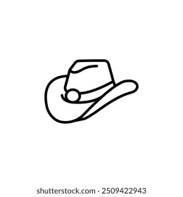 Cowboy Hat icon. Simple cowboy hat icon, symbolic of western culture, fashion, and ranch life. Suitable for use in apps, websites, or materials related to American history. Vector illustration