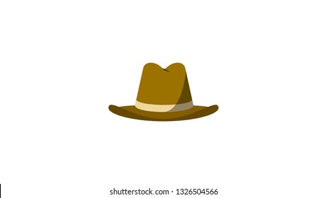 Cowboy hat icon symbol in flat style design, can use for design element, logo, decoration - vector illustration