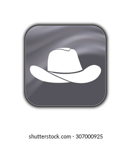 Cowboy hat icon - vector button