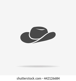 Icono de sombrero de vaca. Ilustración de concepto vectorial para el diseño.