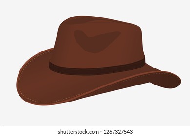 Cowboy Hat Icon. Vector Isolated Object. Side View. Symbol of Wild West