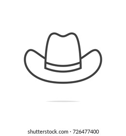 Cowboy hat icon vector isolated