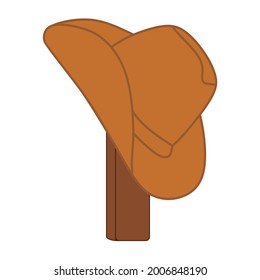 cowboy hat icon vector logo symbol, flat design.