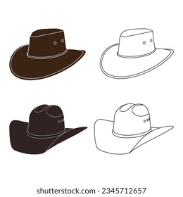 Cowboy hat icon vector logo design