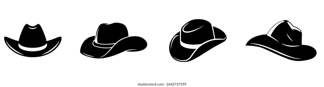 Cowboy hat icon vector set. west illustration sign collection. Texas symbol. Hat logo.