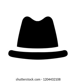 cowboy hat icon, vector cowboy hat silhouette, retro western fashion hat illustration