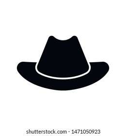 cowboy hat icon, vector cowboy hat silhouette, retro western fashion flat illustration