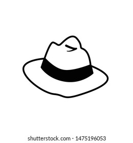 cowboy hat icon, vector cowboy hat silhouette, retro western fashion hat illustration
