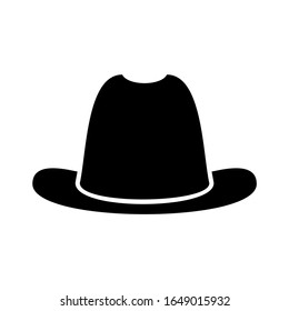 cowboy hat icon, vector cowboy hat silhouette, retro western fashion hat illustration eps 10