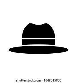 cowboy hat icon, vector cowboy hat silhouette, retro western fashion hat illustration eps 10