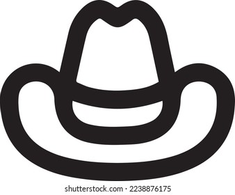 cowboy hat icon, vector cowboy hat silhouette, retro western fashion hat illustration