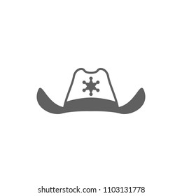 Cowboy hat icon vector in trendy flat style isolated on white background