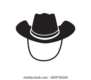 cowboy hat icon vector, western wears isolated 