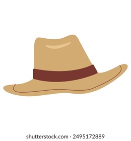 Sombrero de vaquero icon.Western vaquero at.Wild west ropa.Wild west sombrero.Men sombrero de verano.Ilustración vectorial.Wild west policía.Aislado sobre fondo blanco.