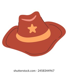 Sombrero de vaquero icon.Western сowboy рat.The Sheriff hat.Wild west сlothes.Vector ilustración plana.Wild west policia.Isolated sobre fondo blanco.