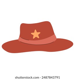 Sombrero de vaquero icon.Western сowboy рat.The Sheriff hat.Wild west сlothes.Vector ilustración plana.Wild west policia.Isolated sobre fondo blanco.