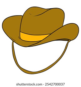 cowboy hat illustration hand drawn isolated vector