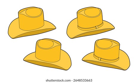 Cowboy hat Illustration Vector West Western Classic Vintage Cowgirl Country Music Image Fashion Beauty Store Shopping Head Cover