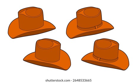 Cowboy hat Illustration Vector West Western Classic Vintage Cowgirl Country Music Image Fashion Beauty Store Shopping Head Cover