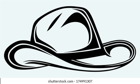 Cowboy hat. Image isolated on blue background