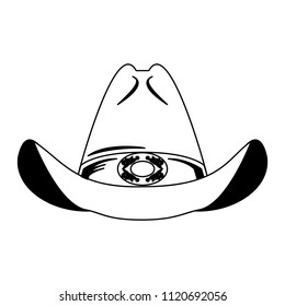 Cowboy hat isolated in black and white