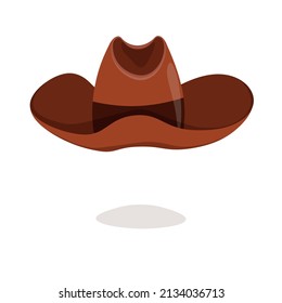 Cowboy hat isolated element. Vector drawing illustration for icon, game, packaging, banner. Wild west, western, cowboy concept.