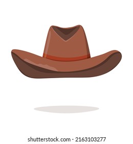 Cowboy hat isolated element. Vector drawing illustration for icon, game, packaging, banner. Wild west, western, cowboy concept.