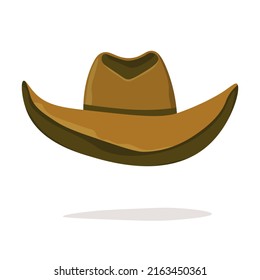 Cowboy Hat Isolated Element. Vector Drawing Illustration For Icon, Game, Packaging, Banner. Wild West, Western, Cowboy Concept.