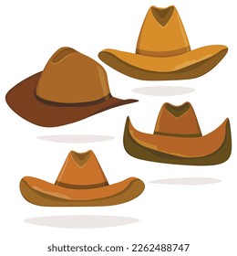 Cowboy hat isolated element. Vector drawing illustration for icon, game, packaging, banner. Wild west, western, cowboy concept.