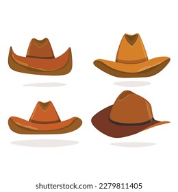 Cowboy hat isolated element. Vector drawing illustration for icon, game, packaging, banner. Wild west, western, cowboy concept.