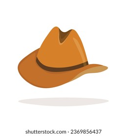 Cowboy hat isolated element. Vector drawing illustration for icon, game, packaging, banner. Wild west, western, cowboy concept.