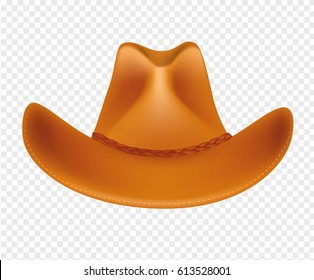 Cowboy hat isolated on transparent background. Vector illustration.