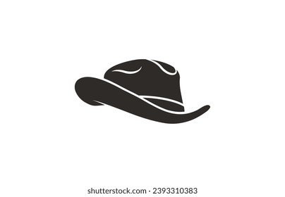 Cowboy hat isolated on white background, flat design sheriff hat, vector illustration