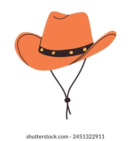 Cowboy hat isolated on white background. Vector sheriff hat. Hand drawn style.